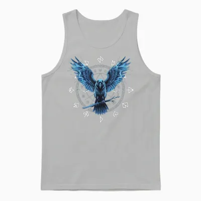 Walhalla Viking Odins Ravens Nordic Mythology Odin T-Shirt, Black Unisex Tank Top - Ash