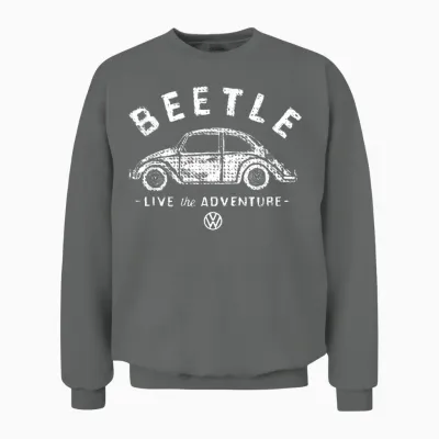Volkswagen Beetle White Live the Adventure Unisex Sweatshirt - Graphite Heather