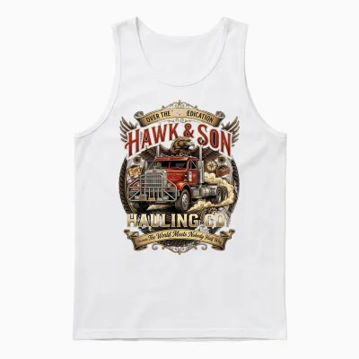 Hawk and Son Hauling Company Big Rig Pride Trucking-Liebhaber Unisex Tank Top - White