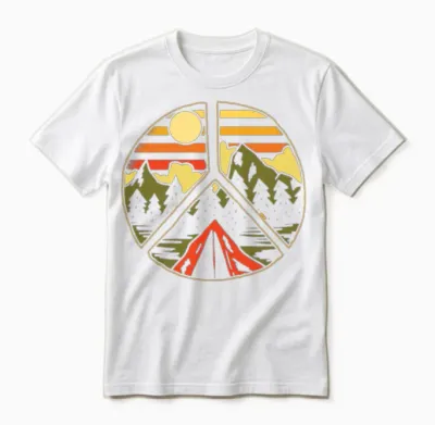Hiking Outdoors Peace and Love Unisex T-Shirt - White