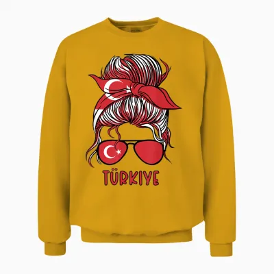 Türkiye Trikot Türke Türkin Türkei Flagge Unisex Sweatshirt - Gold