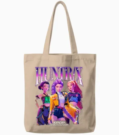 Kpop Demon Hunters Huntrix Bootleg Officially Licensed Tote Bags - Natural