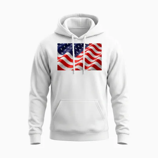 American Unisex Hoodie in White