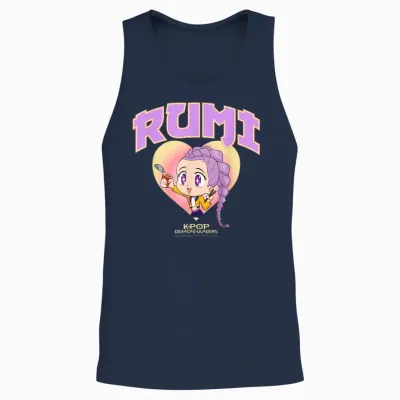 Kpop Demon Hunters Rumi Collegic Officially Licensed Unisex Tank Top - Navy