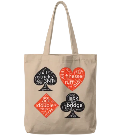 Contract Bridge Player Tote Bags - Natural