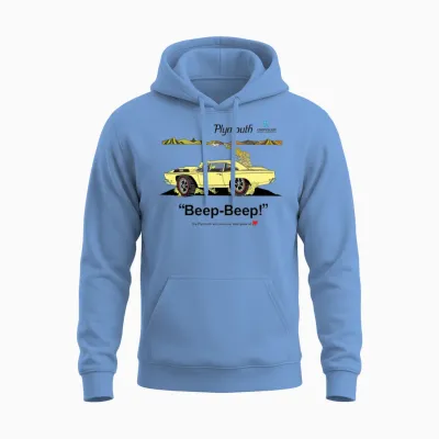 1968 Plymouth Road Runner Salt Flats Yellow Unisex Hoodie - Carolina Blue