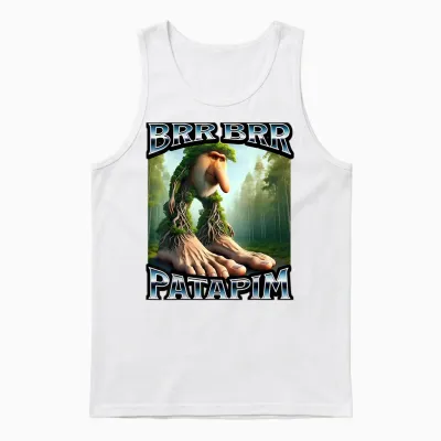 Brr Brr Patapim Italian Brainrot T-Shirt, Black, S Unisex Tank Top - White