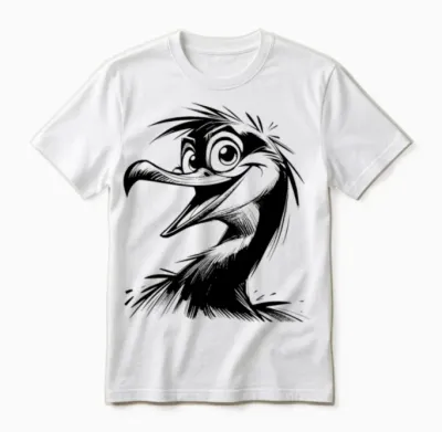 Funny Cormoran Funny Eyes Pencil Sketch Unisex T-Shirt - White