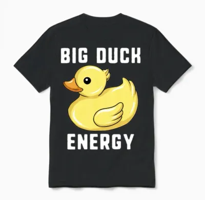Big Duck Energy Rubber Duckie Funny Duck Hunter Unisex T-Shirt - Black