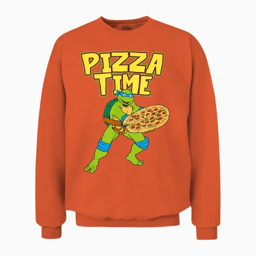 Leonardo - Pizza Time Unisex Sweatshirt in Orange