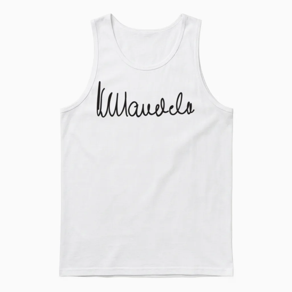 Nelson Mandela Signature Unisex Tank Top in White