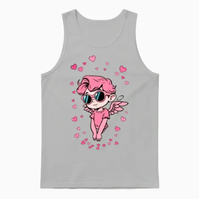 Retro Cupid Unisex Tank Top - Ash