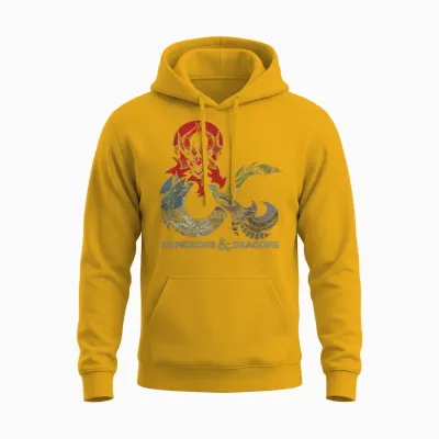 Dungeons & Dragons Dragon Ampersand Logo T-Shirt Small Unisex Hoodie - Gold