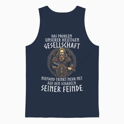 Wikinger Viking Wolf Nordische Mythologie Runen Normanne Unisex Tank Top - Navy