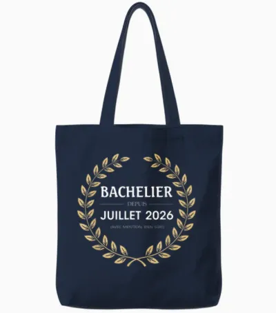 Bachelier 2026 Félicitations Réussite Bac Souvenir Garçon Tote Bags - Navy