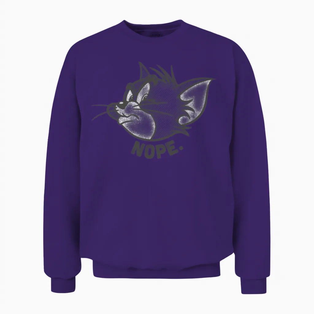 Tom and Jerry Nope Unisex Sweatshirt in Purple