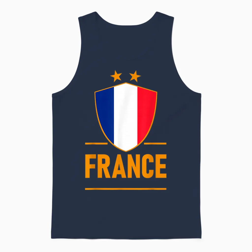 France Francais French Europe Sport Fan Femmes Hommes Unisex Tank Top in Navy