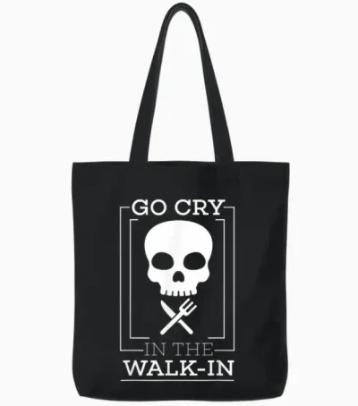 Funny Cook T-Shirt - Line Cook Tee - Chef Gift Tote Bags - Black
