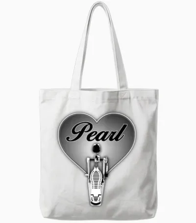 Pearl in Heart Tote Bags - White