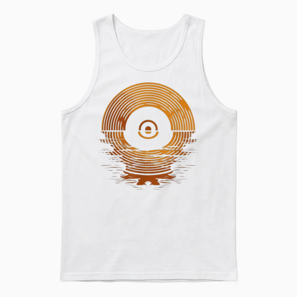 Vinyl Record Lp - Record Collector Vinyl T-Shirt, Black Unisex Tank Top in White