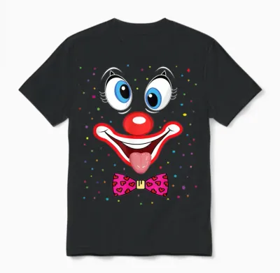 Clown Carnival Costume T-Shirt Carnival Clown Costume Unisex T-Shirt - Black