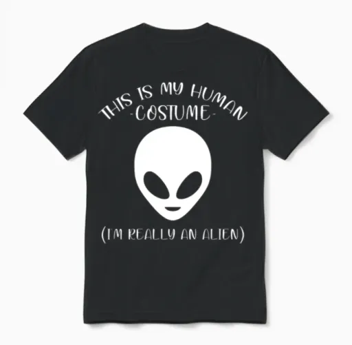 This Is My Human Costume Alien Halloween Unisex T-Shirt in Black