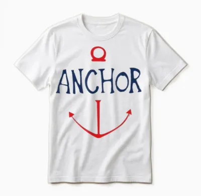 One Piece Sketch Anchor Simple T-Shirt, White, S Unisex T-Shirt - White