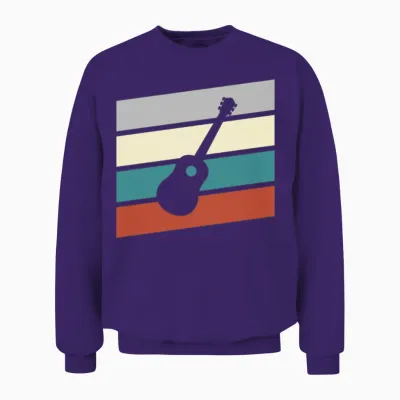 Guitar Retro Unisex Sweatshirt - Purple