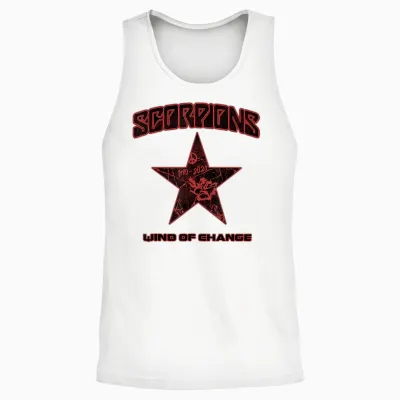 Offizielle Scorpions Wind of Change Schwarz Unisex Tank Top - White