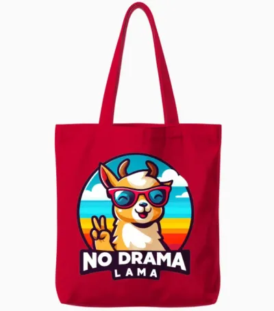No Drama Lama Tote Bags - Red