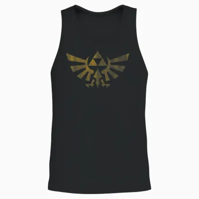 Legend of Zelda Royal Crest Distressed Badge Unisex Tank Top - Black