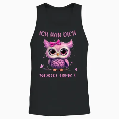 Eule - Ich Hab Dich So Lieb - Mädchen Unisex Tank Top - Black