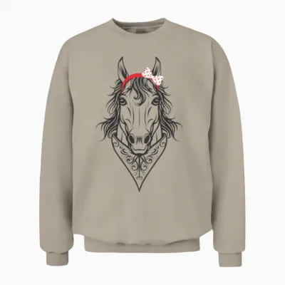 Horse Bandana T Shirt for Horse Lover Unisex Sweatshirt - Sand