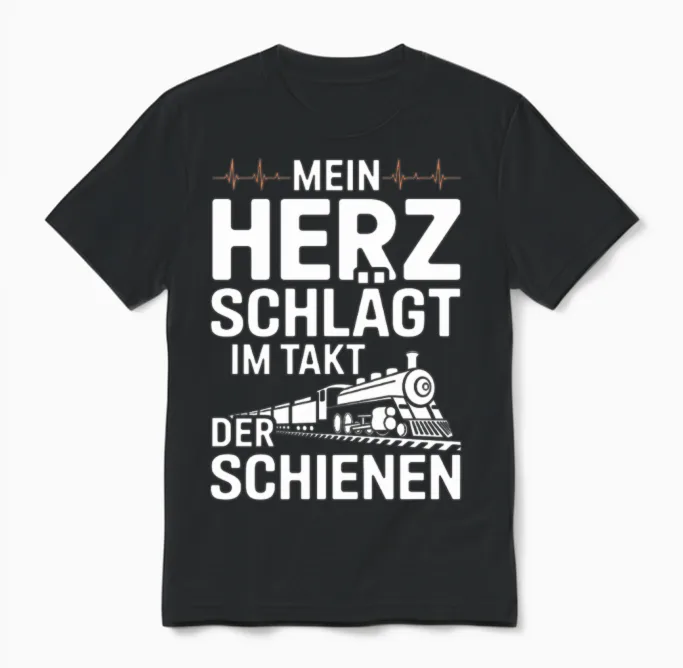 Mein Herz Schlägt Im Takt Der Schienen Railfan Unisex T-Shirt in Black