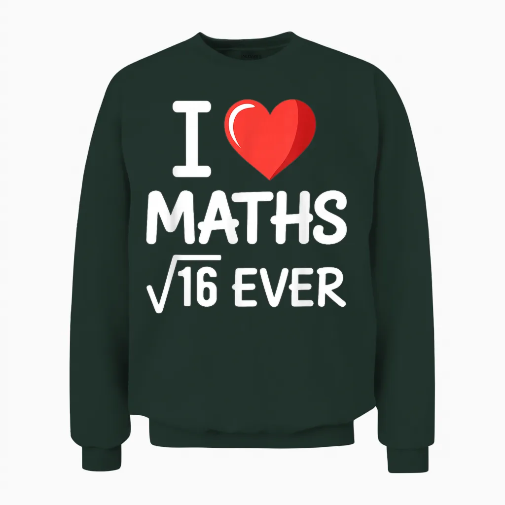 Mathe I Love Maths Forever Mathematik Wortspiel Mathelehrer Unisex Sweatshirt in Forest