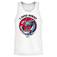 I Need Ramen Funny Life Eat on Kids' Sport Unisex Tank Top - White – 2
