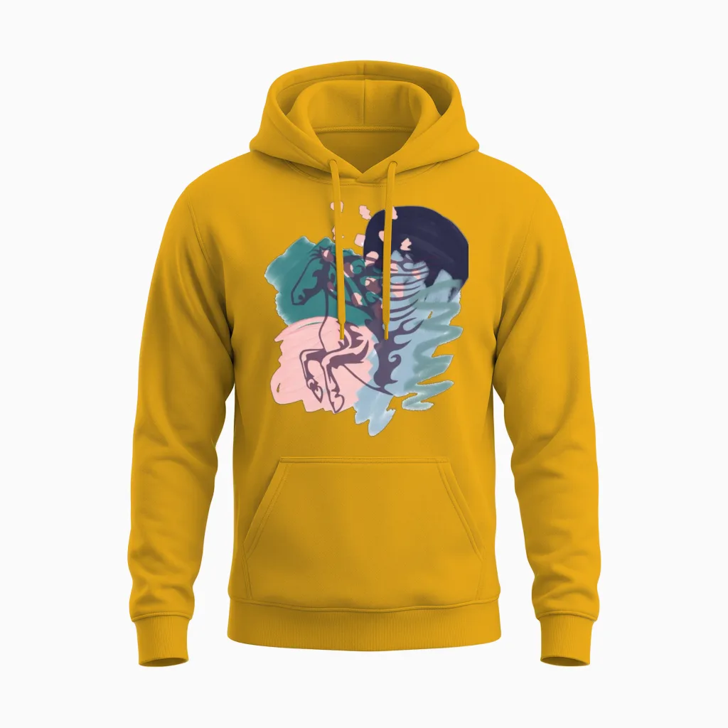 Horse Lovers Gift Unisex Hoodie in Gold