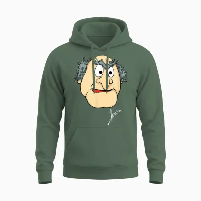 Disney the Muppets Statler Big Face Unisex Hoodie - Military Green