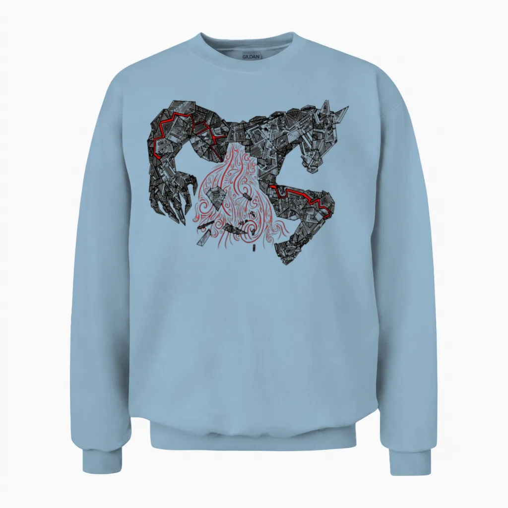 Dead Horse Lovers Gift Unisex Sweatshirt in Light Blue