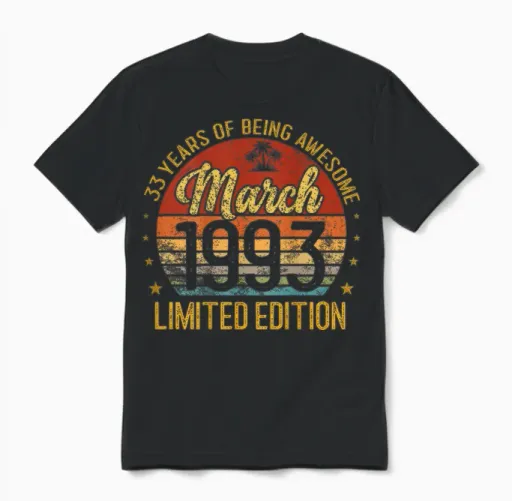 à L'arrière - Rétro - Vintage - Mars 1993-33 Ans Unisex T-Shirt in Black