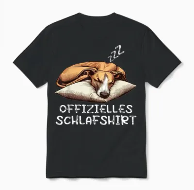 Offizielles Schlafshirt Whippet Hund Windhund Hunde Unisex T-Shirt - Black