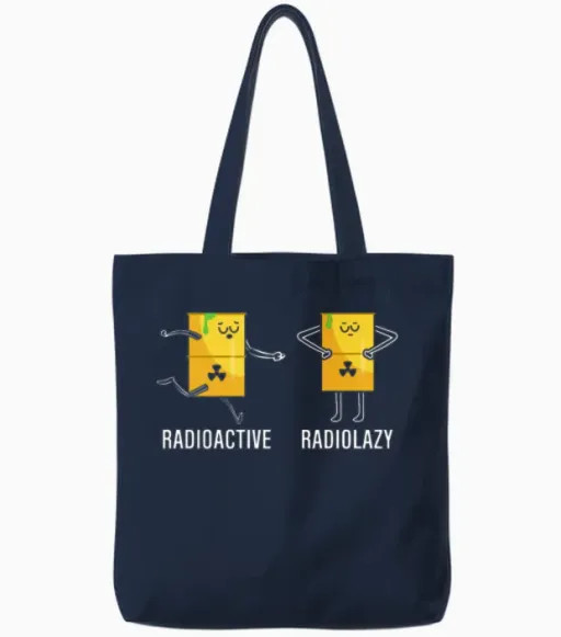Nuclear Power Plant Nuclear Engineer Tote Bags in Navy