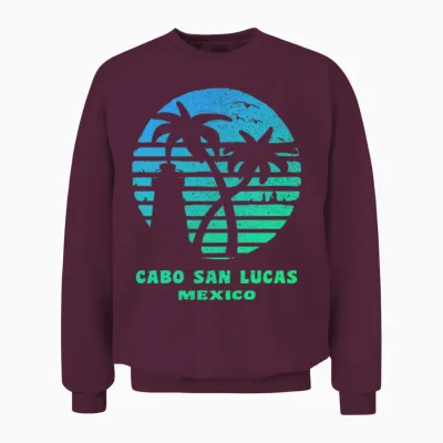 Cabo San Lucas Lighthouse Seagulls Palms Souvenir Unisex Sweatshirt - Maroon
