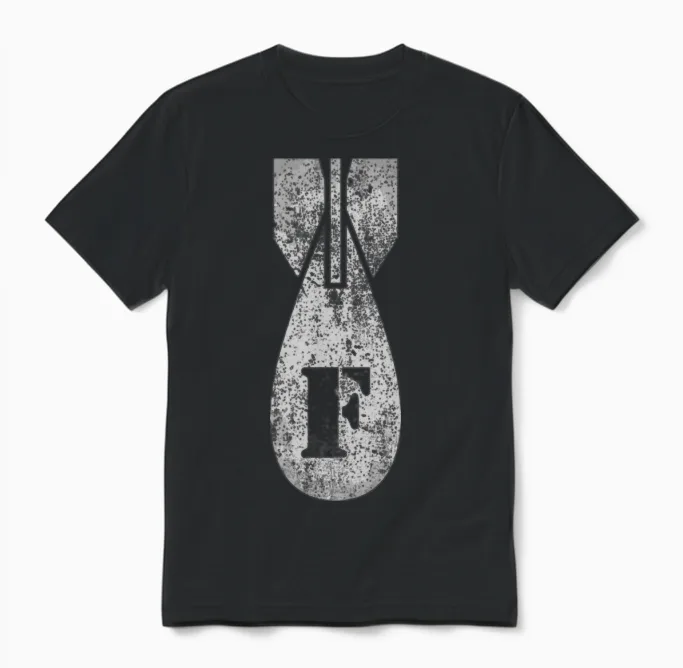 Vintage Fbomb Funny Unisex T-Shirt in Black