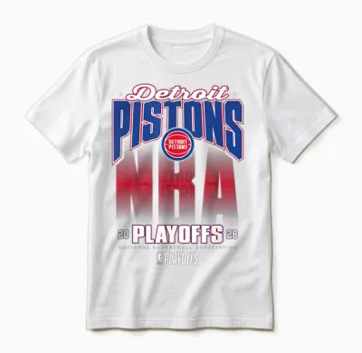 Nba Official 2026 Playoffs Detroit Pistons Fade Unisex T-Shirt - White