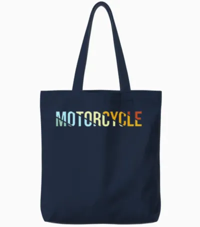 Motorcycle Retro Tote Bags - Navy