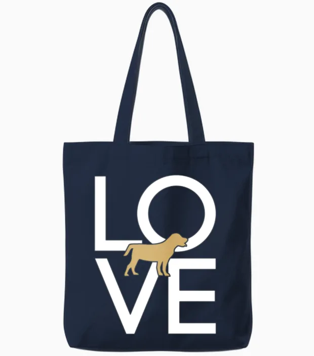 Dog Lovers Tote Bags in Navy