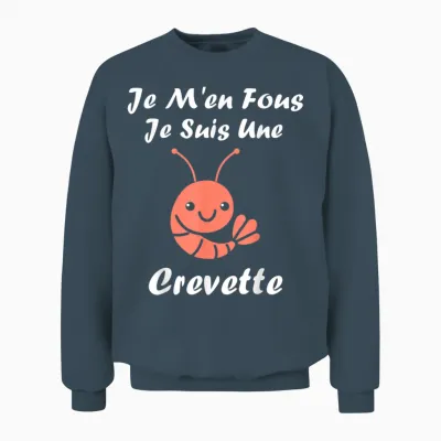 Crustacean Shrimp Humour Je Ne Ne Foe Je Suis Une Prawn T-Shirt, Black, S Unisex Sweatshirt - Dark Heather