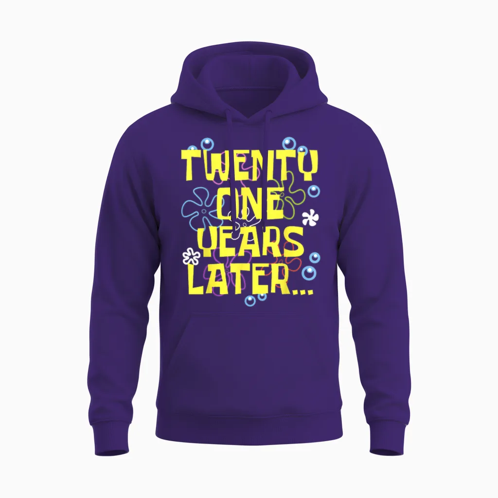Men Women Twenty One Years Later 21 Year Old Birthday Gifts Unisex Hoodie in Purple