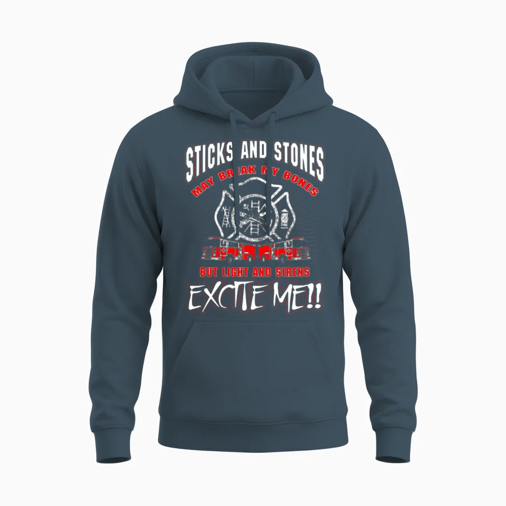 Sticks and Stones Firefighter T-Shirts Unisex Hoodie - Dark Heather